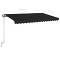 vidaXL Automatická zaťahovacia markíza 400x350 cm antracitová