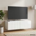 vidaXL Nástenná TV skrinka 98 x 41 x 30 cm Biela s vysokým leskom