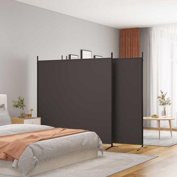 vidaXL 4-panelový paraván hnedý 698x180 cm látkový