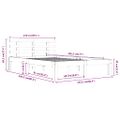 vidaXL Posteľný rám, sivý, drevený masív 150x200 cm, King