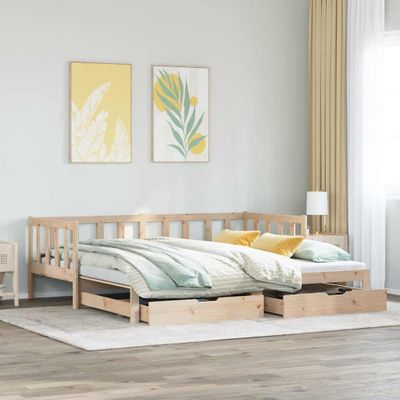 vidaXL Rozkladacia denná posteľ s matracmi bez matraca 90x200 cm