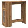 vidaXL Barový stôl s policami dub artisian 101x40x103,5cm kompoz.drevo