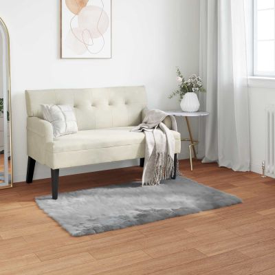 vidaXL Koberec z umelého ovčieho kožucha TAFALLA Sivá 80 x 150 cm