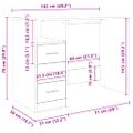 vidaXL Stolík so zásuvkami lesklý biely 102x50x76 cm spracované drevo