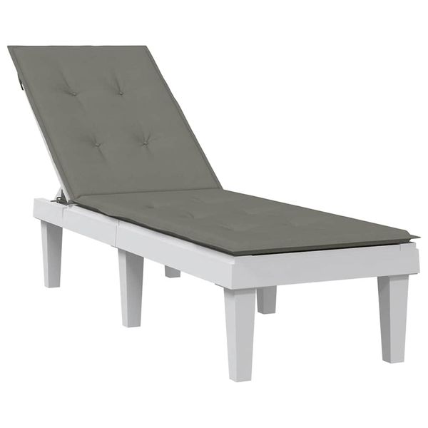 vidaXL Vankúš na lehátko tmavosivá melanž (75+105) x 50 x 4 cm látka