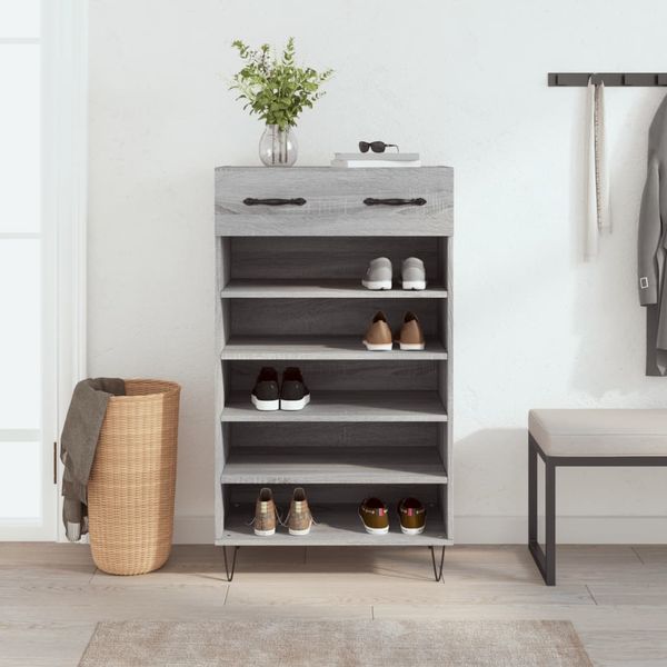 vidaXL Botník sivý dub sonoma 60x35x105 cm kompozitné drevo
