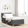 vidaXL Posteľ s pružinovým rámom Tmavo šedá 200 x 90 cm látka