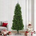 vidaXL Vianočný stromček s 300 LED-i so stojanom Zelená 240 cm PE