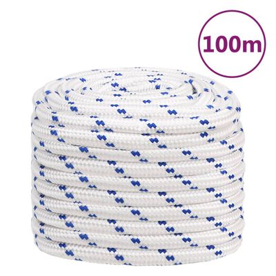 vidaXL Lodné lano biele 20 mm 100 m polypropylén