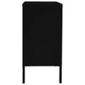 vidaXL Komoda čierna 75x35x70 cm oceľ a tvrdené sklo