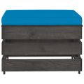 vidaXL Sekčná podnožka s vankúšom sivé impregnované drevo