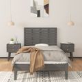 vidaXL Nástenné čelo postele sivé 81x3x63 cm masívna borovica