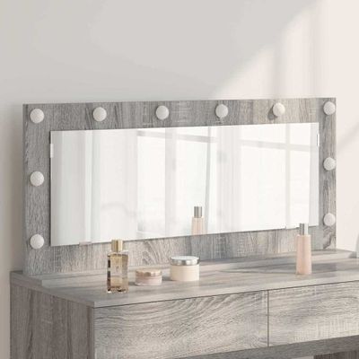 vidaXL Toaletné zrkadlo Obdĺžnikový Sivý Sonoma 100 x 45 x 18 cm