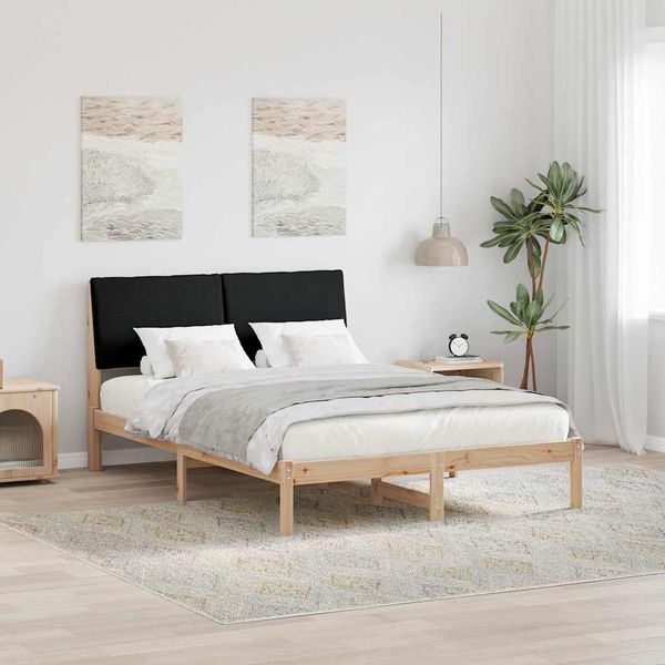 vidaXL Rám postele Hnedá a čierna 150 x 200 cm Borovicový masív