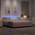 vidaXL LED box s pružinami s čelnou doskou Ružová 180 x 200 cm Zamat