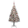 vidaXL Umelý vianočný stromček Biela 180 cm PVC a Oceľ a Plast