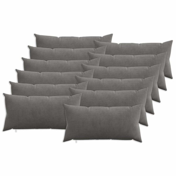vidaXL Poťah na podložku 12 pcs HEERLEN Tmavosivá 40 x 80 cm manšestr