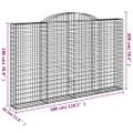 vidaXL Oblúkové gabiónové koše 9ks 300x30x180/200cm pozinkované železo