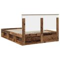 vidaXL Rám postele Staré drevo 150 x 200 cm Masívne borovicové drevo