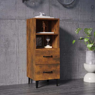 vidaXL Komoda dymový dub 34,5x34x90 cm spracované drevo