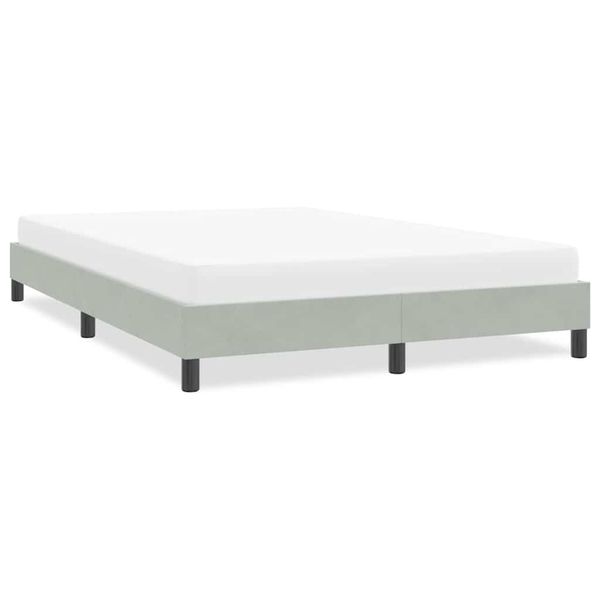 vidaXL Rám postele bez matraca Svetlosivá 160x210 cm Zamat