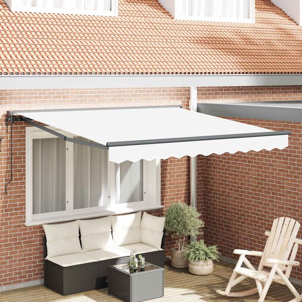 vidaXL Rám markízy Biely 300 x 250 cm Polyester s PU povrchom