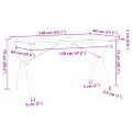 vidaXL Jedálenský stolík v tvare Y 140x80x75 cm borovica a oceľ
