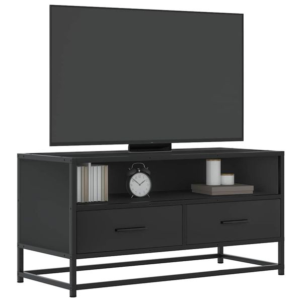 vidaXL TV skrinka čierna 80x34,5x40 cm kompozitné drevo a kov