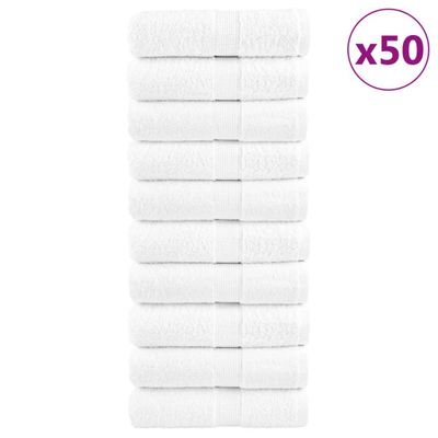 vidaXL Prémiové umývacie utierky SOLUND 50 ks biele 15x21 cm 600 g/m²