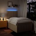 vidaXL Boxspring posteľ s matracom krémová 120x190 cm látka