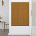 vidaXL Nástenné panely 12 ks hnedé 30x30 cm zamatové 1,08 m²
