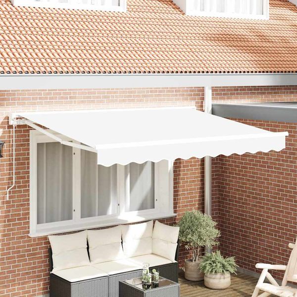 vidaXL Rám markízy Biely 300 x 200 cm Polyester s PU povrchom