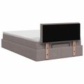 vidaXL Ottoman posteľ s matracom a LED Sivohnedá 120 x 190 cm Látka