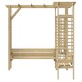 vidaXL Rohová pergola s lavičkou, impregnovaná borovica