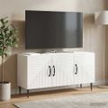 vidaXL TV skrinka Biela s vysokým leskom 99 x 34,5 x 50 cm