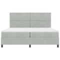 vidaXL LED box s pružinami Svetlosivá 200 x 200 cm Zamat