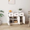 vidaXL Komoda biela 100x40x75 cm borovicový masív