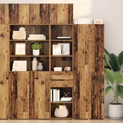 vidaXL Highboard Staré drevo 45 x 42,5 x 185 cm Kompozitné drevo