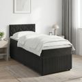 vidaXL Posteľ boxspring s matracom Čierna 100 x 200 cm Zamat