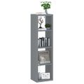 vidaXL Nástenná polica v tvare kocky, sivá 37x29,5x134,5 cm, MDF