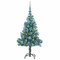vidaXL Umelý vianočný stromček, snehom obalený, s LED svetlom 120 cm