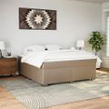 vidaXL Boxspring posteľ s matracom kapučínová 180x200 cm umelá koža