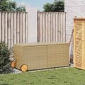 vidaXL Záhradný úložný box s kolieskami mix béžovej 283 l polyratan