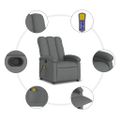 vidaXL Masážne kreslo s polohovacím mechanizmom, tmavosivá látka