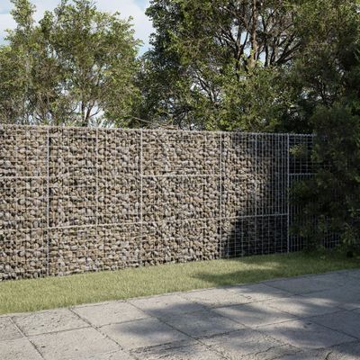 vidaXL Gabiónový kôš s krytom 300x100x150 cm pozinkované železo