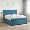 vidaXL Posteľ boxspring s matracom Modrá 140 x 200 cm Zamat