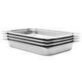 vidaXL Gastronádoby 4 ks, GN 1/1, 65 mm, nehrdzavejúca oceľ