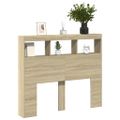 vidaXL Skrinka na čelo postele s LED dub sonoma 120x17x102 cm
