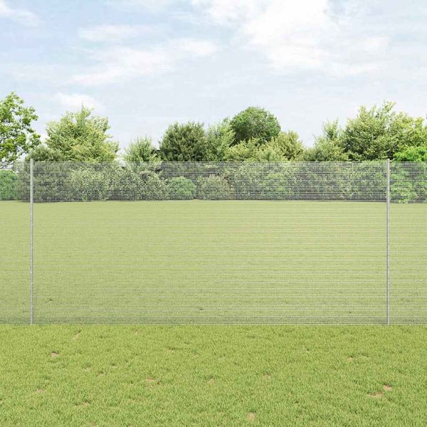 vidaXL Zváraný drôtový plot s podperou 10 x 1,4 m Strieborná Sieťovina