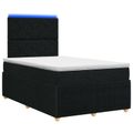 vidaXL LED boxspring posteľ s matracom Čierna 120 x 190 cm Látka